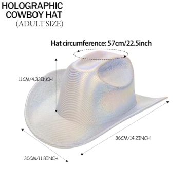 FGSS Silver Space Holographic Cowgirl Hat for Festivals