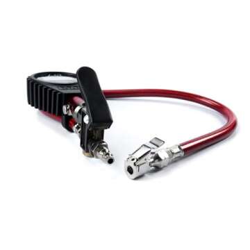 ARB ARB601 Digital Tire Pressure Gauge with Braided Hose and Chuck, Inflator and Deflator 25-75 PSI ...