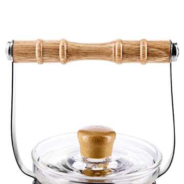 Yama Chinese Water Kettle 40 Oz, Borosilicate Glass Teapot with Bamboo Handle and Stainless Steel Heating Grid - Yama Glass, Hand Crafted in Taiwan