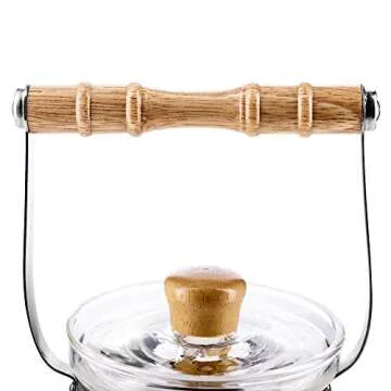 Yama Chinese Water Kettle 40 Oz, Borosilicate Glass Teapot with Bamboo Handle and Stainless Steel Heating Grid - Yama Glass, Hand Crafted in Taiwan