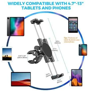 KDD Spin Bike Tablet Holder - Universal Device Mount