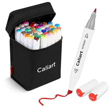 Caliart 41 Colors Dual Tip Art Markers - Vibrant, Permanent, Alcohol-Based for Artists