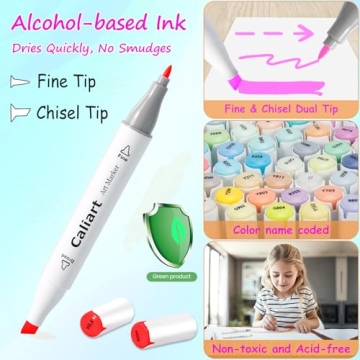 Caliart 41 Colors Dual Tip Alcohol-Based Art Markers