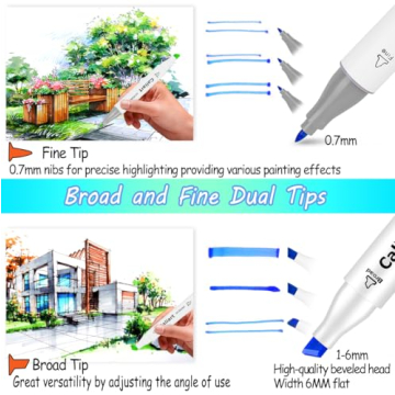 Caliart 41 Colors Dual Tip Alcohol-Based Art Markers