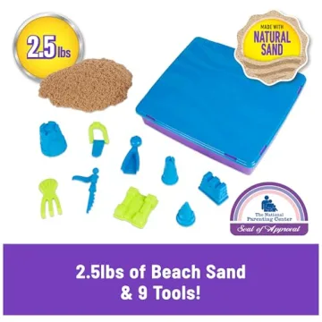 Kinetic Sand, Deluxe Beach Castle Playset with 2.5lbs of Beach Sand, Includes Molds and Tools, Sensory Toys for Kids Ages 5+