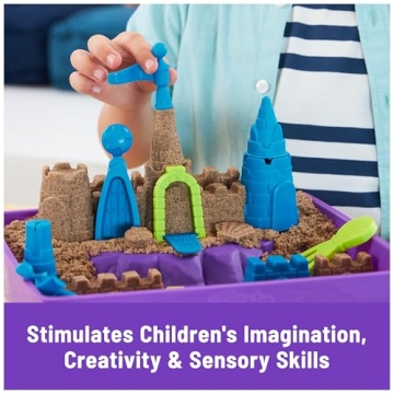 Kinetic Sand, Deluxe Beach Castle Playset with 2.5lbs of Beach Sand, Includes Molds and Tools, Sensory Toys for Kids Ages 5+