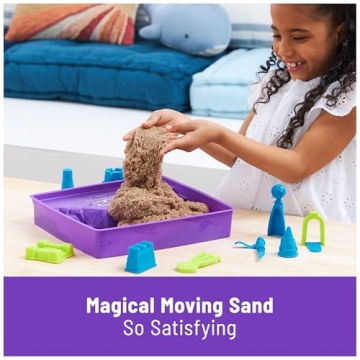 Kinetic Sand, Deluxe Beach Castle Playset with 2.5lbs of Beach Sand, Includes Molds and Tools, Sensory Toys for Kids Ages 5+