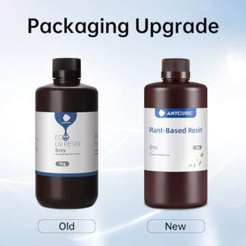 ANYCUBIC 3D Printer Resin with Low Odor and Safety, 405nm UV Plant-Based Rapid Resin with High Preci...