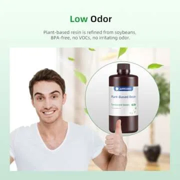 ANYCUBIC 3D Printer Resin with Low Odor and Safety, 405nm UV Plant-Based Rapid Resin with High Precision and Quick Curing for LCD 3D Printing (Clear Green, 1000g)