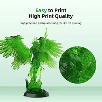 ANYCUBIC 3D Printer Resin with Low Odor and Safety, 405nm UV Plant-Based Rapid Resin with High Precision and Quick Curing for LCD 3D Printing (Clear Green, 1000g)