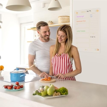 Clear Glass Weekly Dry Erase Calendar for Kitchen Organization