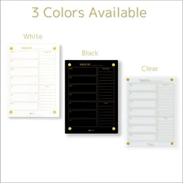 Clear Glass Weekly Dry Erase Calendar for Kitchen Organization
