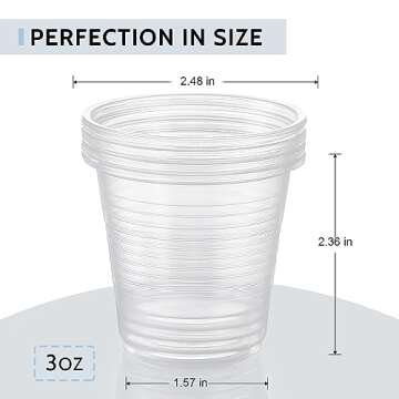 AOZITA 160 Pack Bathroom Cups, 3 oz Mouthwash Cups, Small Disposable Clear Plastic Cups for Rinse Ba...