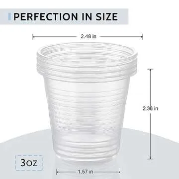 AOZITA 160 Pack Bathroom Cups, 3 oz Mouthwash Cups, Small Disposable Clear Plastic Cups for Rinse Ba...