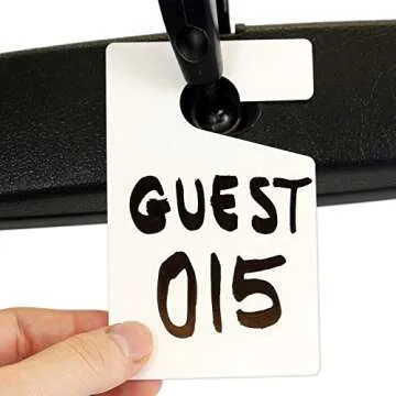 SmartSign (Pack of 25) 5 x 3 inch Blank Write-on/Printable Parking Permit Rearview Mirror Hang Tags, 15 mil PVC Vinyl, White