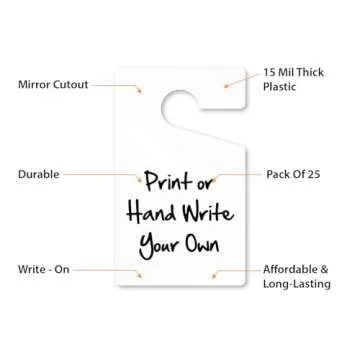 SmartSign (Pack of 25) 5 x 3 inch Blank Write-on/Printable Parking Permit Rearview Mirror Hang Tags, 15 mil PVC Vinyl, White