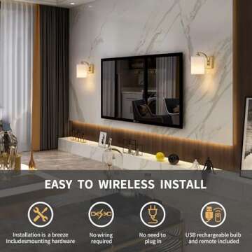 Stylish Rechargeable Wall Sconces with Remote Control
