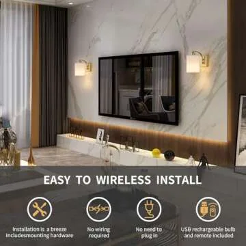 Stylish Rechargeable Wall Sconces with Remote Control