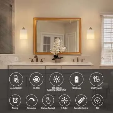 Stylish Rechargeable Wall Sconces with Remote Control