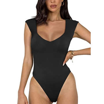 REORIA Women's Summer V Neck Bodysuit for All Occasions