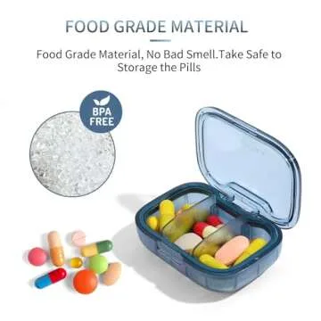 Versatile 3 Compartment Portable Pill Box - Travel-Friendly