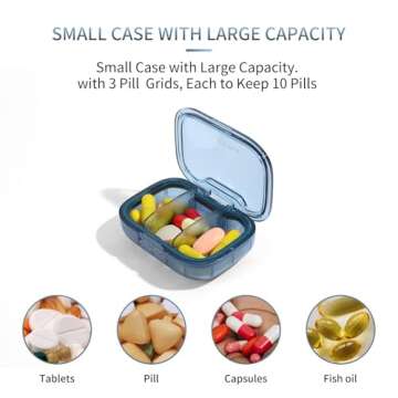 Versatile 3 Compartment Portable Pill Box - Travel-Friendly