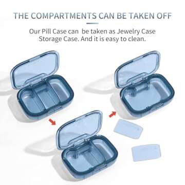 Versatile 3 Compartment Portable Pill Box - Travel-Friendly