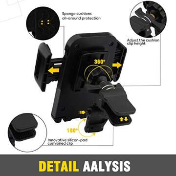 OTEMIK Car Mount, Phone Holder Universal Air Vent Phone Mount,Adjustable 360 Degree Rotation，One-Button-Release for iPhone 14/14 P, Galaxy Note 20,HTC LG Huawei,Other Smartphone