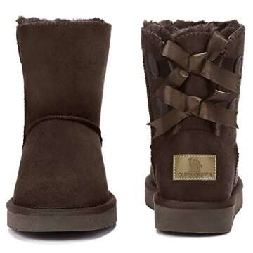 CAMEL Women's Winter Boots Warm Suede Snow Boot Outdoor Fur Lining Fashion Ankle Booties for Ladies ...