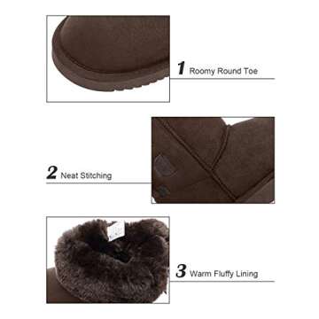 CAMEL Women's Winter Boots Warm Suede Snow Boot Outdoor Fur Lining Fashion Ankle Booties for Ladies Girls