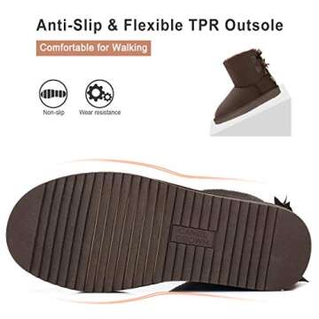 CAMEL Women's Winter Boots Warm Suede Snow Boot Outdoor Fur Lining Fashion Ankle Booties for Ladies Girls