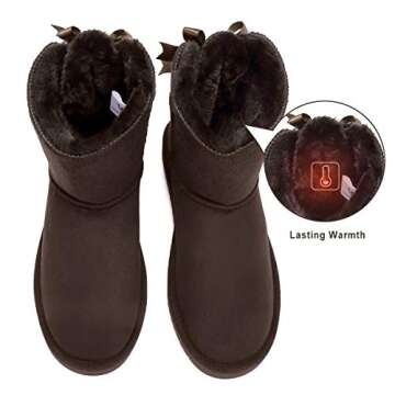 CAMEL Women's Winter Boots Warm Suede Snow Boot Outdoor Fur Lining Fashion Ankle Booties for Ladies Girls