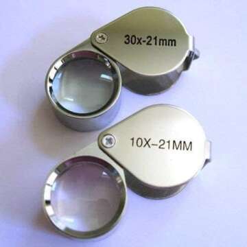 2pc Jewelers Eye Loupe Set - 10X and 30X Magnifying Glass