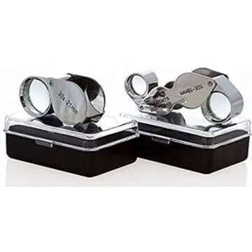 2pc Jewelers Eye Loupe Set 10X 30X Magnifying Glass