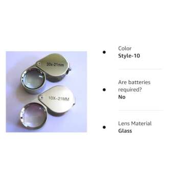 2pc Jewelers Eye Loupe Set 10X 30X Magnifying Glass