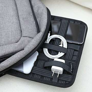 Kopack Electronics Organizer Board Cord Gadget Organizer with Storage Bag for Power Bank/Charging Cable/Digital Device