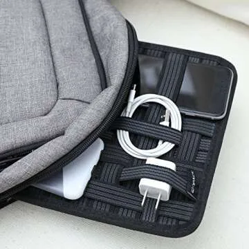 Kopack Electronics Organizer Board Cord Gadget Organizer with Storage Bag for Power Bank/Charging Cable/Digital Device