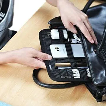 Kopack Electronics Organizer Board Cord Gadget Organizer with Storage Bag for Power Bank/Charging Cable/Digital Device