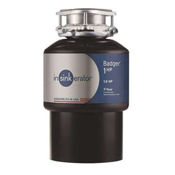 InSinkErator Garbage Disposal, Badger 1 HP - Powerful, Durable, Efficient