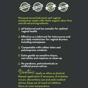 Desert Harvest Aloe Glide, Cold-Pressed Organic Aloe Vera Sexual Lubricant & Vaginal Moisturizer, 8 oz