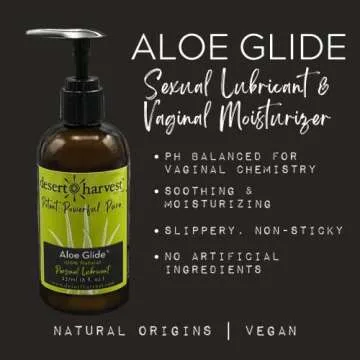 Desert Harvest Aloe Glide, Cold-Pressed Organic Aloe Vera Sexual Lubricant & Vaginal Moisturizer, 8 oz