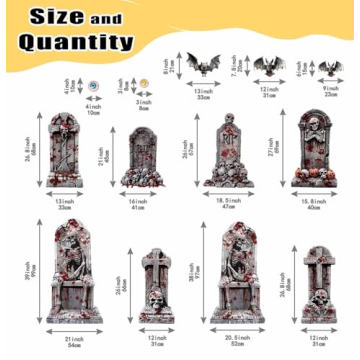 HEIPINIUYE Halloween Graveyard Trunk or Treat Kit for SUV