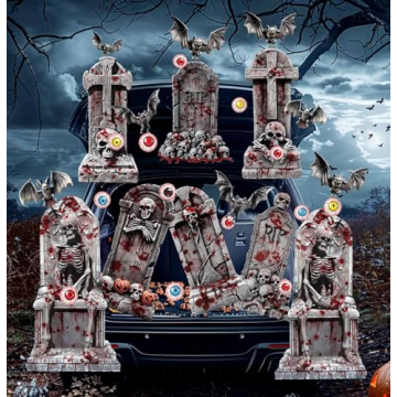 HEIPINIUYE Halloween Graveyard Trunk or Treat Kit for SUV