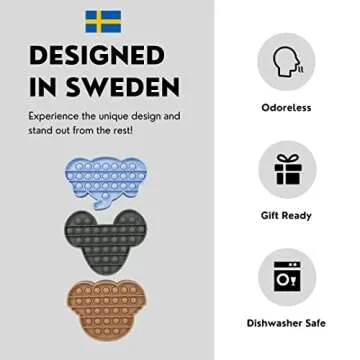 AGERFALK (3 Pack) Cute Pop it´s Fidgets for Girls 10-12, Elephant, Mickey, Koala, Valentines Pop it, Anxiety and Stress Relief Poppit