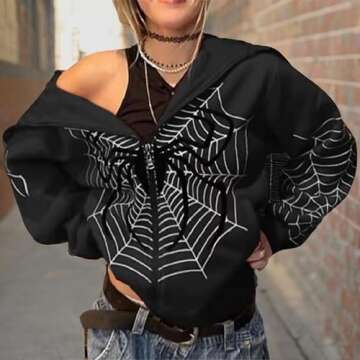 Asadovce Y2K Oversized Zip Up Hoodie for Trendy Style