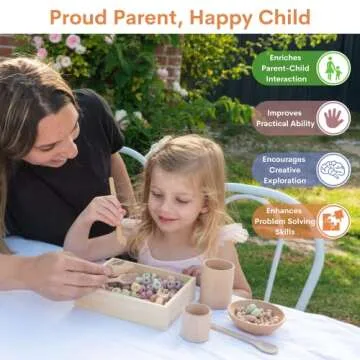 Sensory Bin Tools with Wooden Sensory Bin for Toddlers, 10 Piece Sensory Box Set, 20 Wooden Sensory Balls, Sensory Toys for Toddlers & Sensory Tools for Developing Fine Motor Skills, Montessori Play