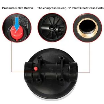 Geekpure 20 Inch Clear Whole House Water Filter Housing - 1" NPT Brass Port (1)