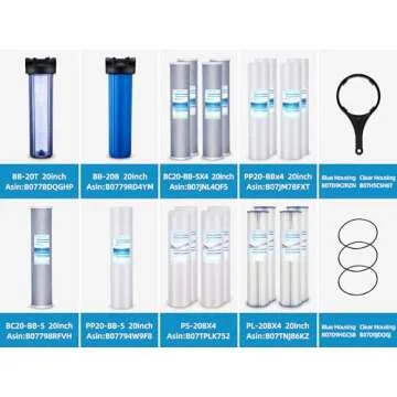 Geekpure 20 Inch Clear Whole House Water Filter Housing - 1" NPT Brass Port (1)