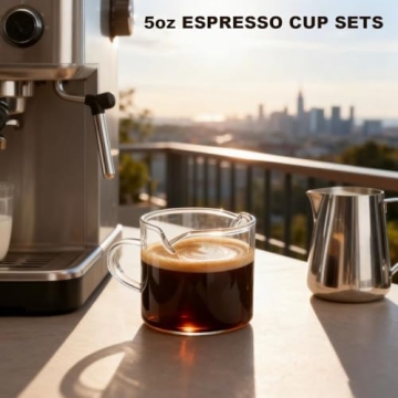5 OZ Espresso Cups Set of 2 with Double Spouts