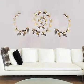 FOMTOR Gold 3D Butterfly Wall Stickers for Home Decor